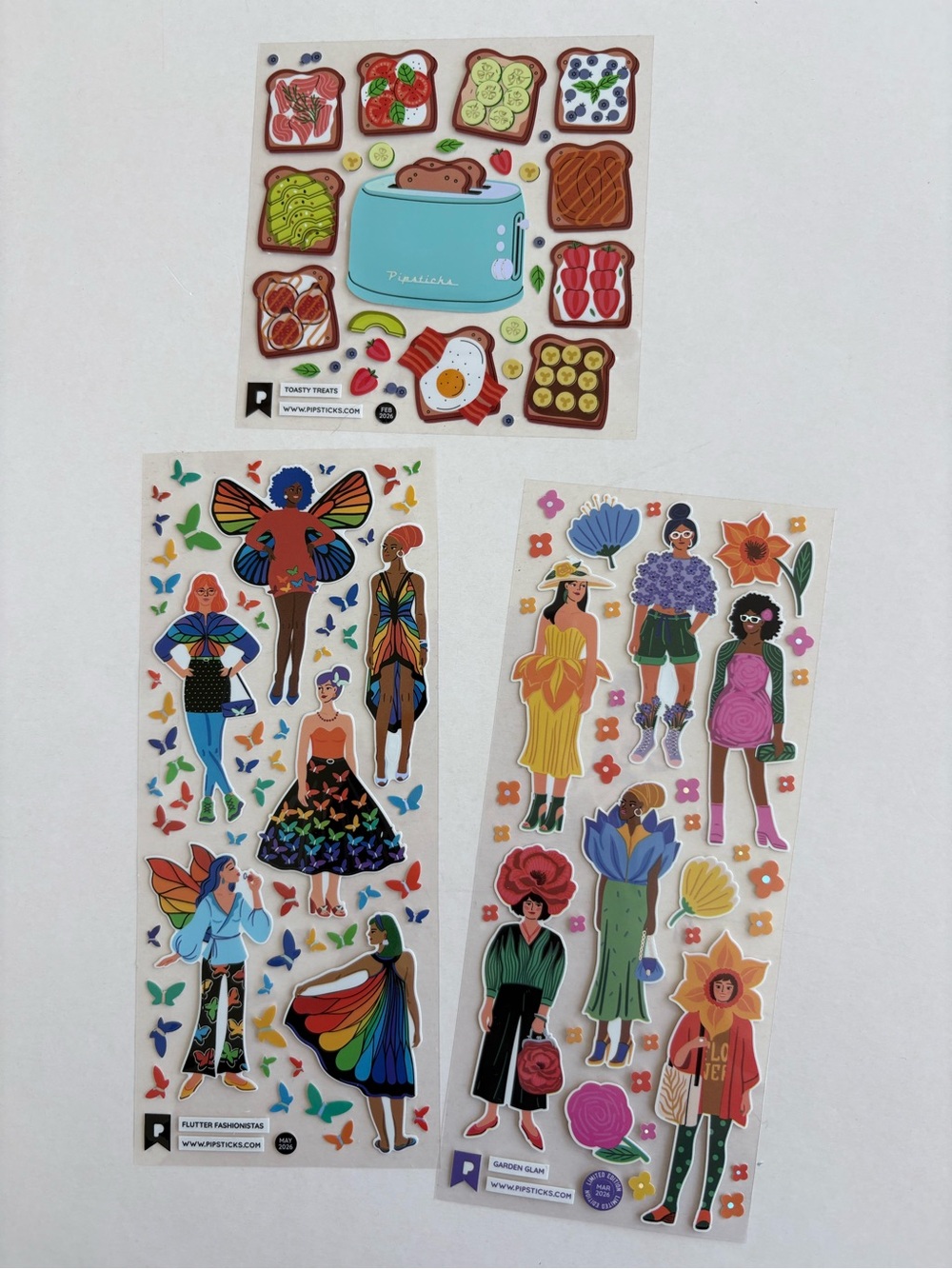 Pipsticks Colorful Decorative Sticker Sheets - Fashion & Toast - Scrapbook!